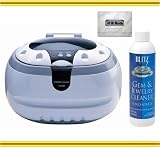 Sonic Wave Professional Ultrasonic Cleaner - Cleans Jewelry, Optics, Eyeglass, CD's, DVD's and Other Delicate Items + Blitz Jewelry & Gem Cleaner (Concentrate 8oz.) + 100% Cotton Flannel All-in-one Jewelry Cloth