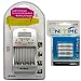 Hitech - IC-34LCD Quick Charger With Four Yuasa EniTime Ni-MH Pre-Charged Rechargeable AAA Batteries