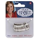 Darice Metal Charms, Silver Volleyball, 12-Pack