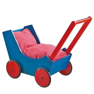 Red & Blue Doll Pram by Haba