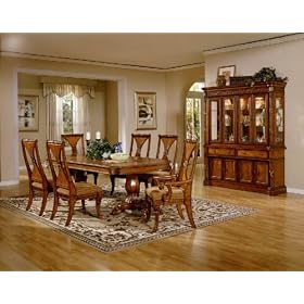 7 Pc Formal French Dining Room Table Set: Table, 2 Arm Chairs and 4 Side Chairs by eWay Furniture