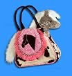 Plush I Love Horses Sak with 8" Horse