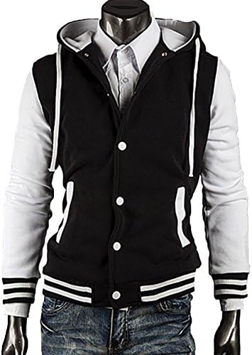 Jrshirt Mens Slim Fit Baseball Jacket Hoodie