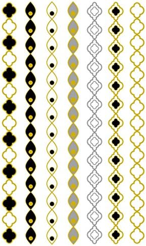 Hldiy waterproof Metallic Cross Evil eyes necklace pattern Tattoo stickers