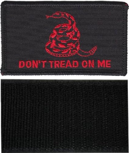 MADE IN USA Gadsden Don't Tread On Me Tactical Patch WITH VELCRO Black and Red