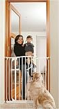 Bindaboo Extra Tall Hallway Security Metal Gate 39.4H WHITE B1123
