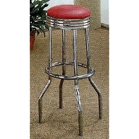 Click here to buy Pink Retro Chrome Swive Bar Stools by Furniture.