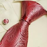 5173tgj1wsL. SL160  Red pattern tie for men tomato Paisleys handmade discount silk ties cuff links set A2016