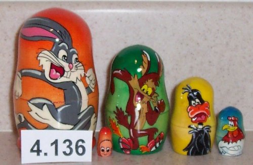 Bags Bunny Russian Nesting Doll 5 Pc / 4 in #4.136
