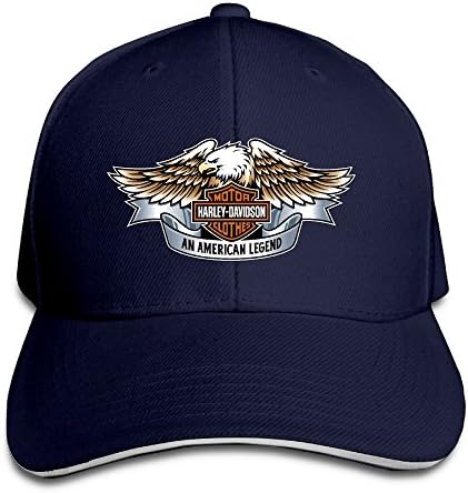 Harley Logo An American Legend Navy Unisex Sandwich Snapback Cap Adjustable