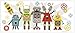 RoomMates Waverly Robots Peel and Stick Giant Wall Graphix