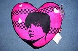 Justin Bieber Heart Shaped Plush Pink Signature Throw Pillow