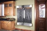 Cottonwood Falls Black Slate Stainless Steel Wall Fountain