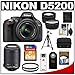 Nikon D5200 Digital SLR Camera & 18-55mm G VR DX AF-S Zoom Lens (Black) with 55-200mm VR Lens + 16GB Card + Case + Filters + Tele/Wide Lenses + Tripod + Remote + Accessory Kit