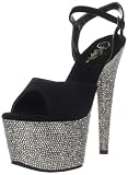 Pleaser Womens Bejeweled-709DM/BS/PWRS Ankle-Strap Sandal Sandals