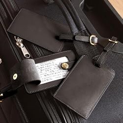 Leather Luggage Tags, Set of 3