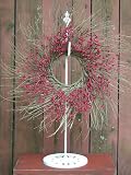 Antique White Metal Wreath Stand - 30 Inch