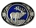 Pewter Belt Buckle - Idaho with Elk - Pewter Belt Buckle
