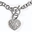 Sterling Silver Necklace - Heart with 14in Chain - 17mm Pendant Height