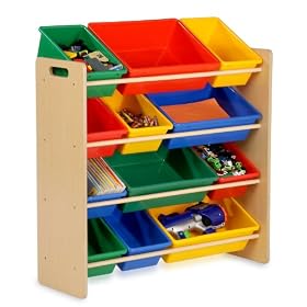 Honey-Can-Do SRT-01602 Kids Toy Organizer and Storage Bins, Natural/Primary