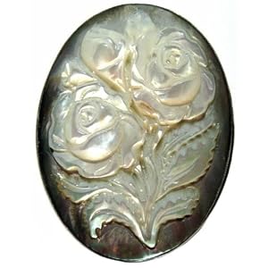 Rose Bouquet Cameo Brooch Italian Italian Master Carved Sterling Silver Mother... by