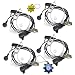 4-Pack HQRP 2 Pin Acoustic Tube Earpiece Headset Mic for Kenwood Pro-Talk, Pro-Power, Free-Talk, Protalk XLS, FreeTalk XLS + HQRP UV Meter