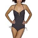 Xhilaration&reg; Juniors One Piece Polka Dot Swimsuit - Black/Pink