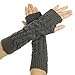 Pair Lady Braided Knitted Crochet Long Soft Arm Fingerless Winter Warmer Gloves