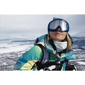 photographie Skier with sun reflecting in the googles on Nuolja mountain at Abisko Ski Resort. es...