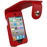 iGadgitz Red PU Leather Case Cover for Apple iPod Touch 4th Generation 8gb, 32gb & 64gb + Belt Clip & Screen protector
