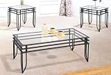 BEAUTIFUL 3PC MATRIX 8MM GLASS COFFEE / 2 END TABLE SET