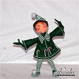 Annalee 9-Inch Green Candycane Elf