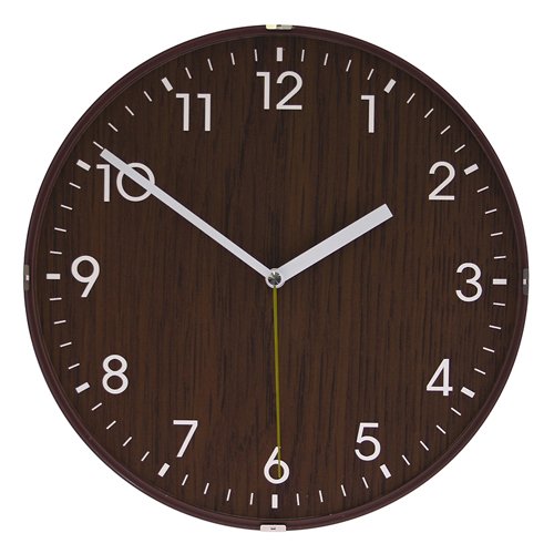 Dome Wooden Non-Ticking Silent Wall Clock (Brown)