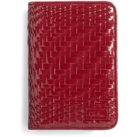 Cole Haan Hand-Woven Patent Leather Kindle Cover with Hinge (Fits 6" Display, Latest Generation Kindle), Ruby Sugar