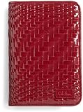 Cole Haan Hand-Woven Patent Leather Kindle Cover with Hinge (Fits 6" Display, Latest Generation Kindle), Ruby Sugar
