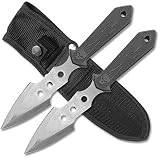 Two Piece Rubber Grip Throwing Knife Set
