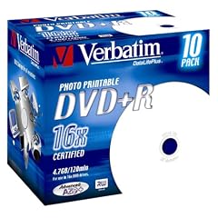 Verbatim DVD+R 16x Speed Printable Surface Jewel Case 10er Pack DVD-Rohlinge