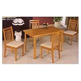 5 Piece Oak Table Set By Coaster Furniture