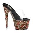 7 Inch High Heel Sandals Platform Shoes Open Toe Leopard Cherry Print Platforms