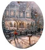 Toilet Tattoos TT-X615-R Glistening Snow Decorative Applique For Toilet Lid, Round