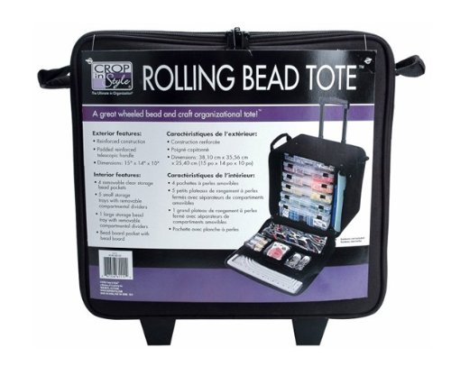 Crop In Style Rolling Bead Tote, Black