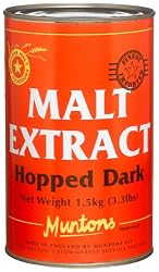 Muntons Malt Extract, Liquid, Hopped Dark, 3.3 Pound Cans (Pack of 2)