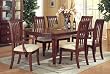 7pc Barrington Brown Cherry Finish Wood Dining Room Table & Chairs Set