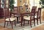 7pc Barrington Brown Cherry Finish Wood Dining Room Table & Chairs Set