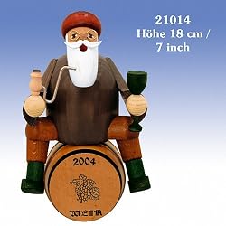 Christmas Smoker - Winedealer on barrel (7 inches)