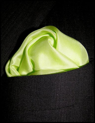 Fine Light Lime Silk Pocket Square, 100% Silk - by Royal Silk