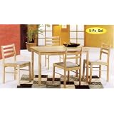Natural Finish 5pc Dinette Set (Table Side Chair) by Cross