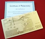 500 Euro Banknote Crafted In 999 Gold Unusual Gift