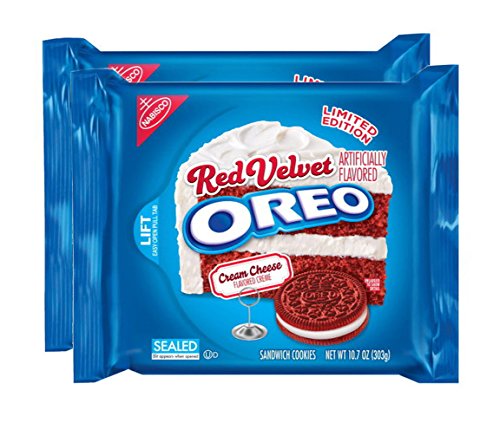 Nabisco, Oreo, Limited Edition, Red Velvet Sandwich Cookies with Cream Cheese Flavored Creme, 10.7oz Bag (Pack of 2)