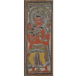 Contemporary Art Madhubani Painting Home Decor Organic Color Paper 11 x 30 inches